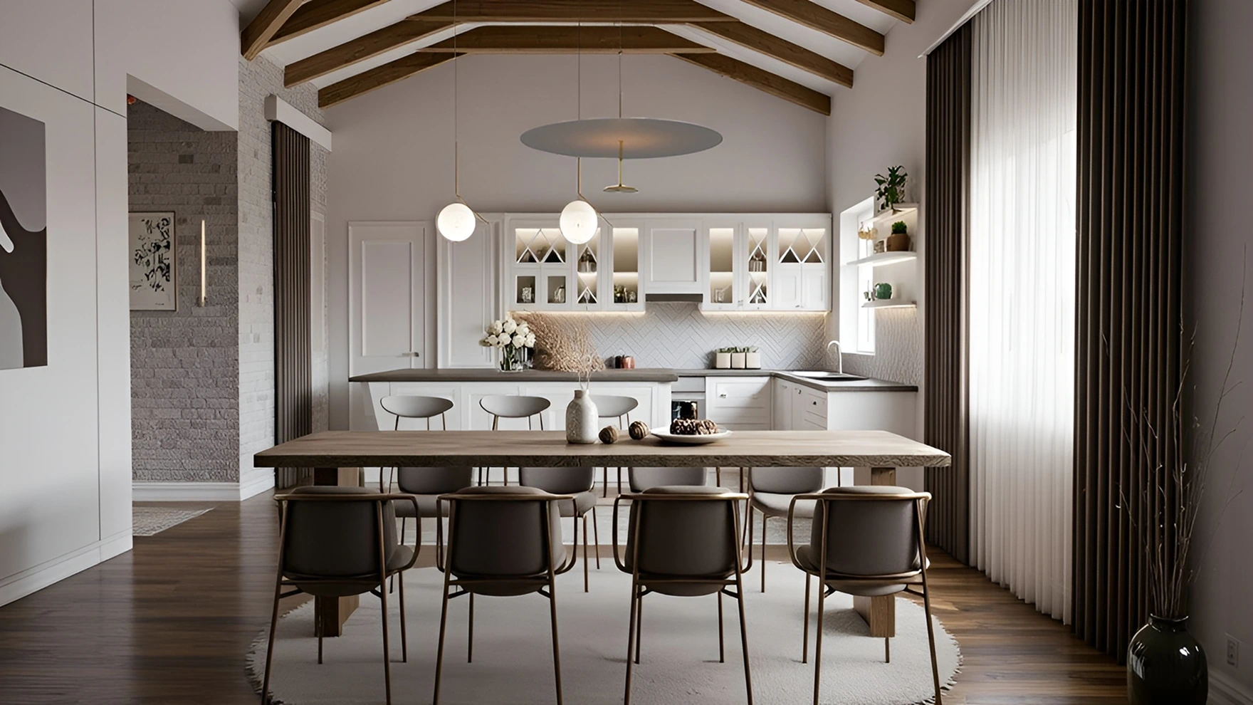 Kitchen, with kitchen table 