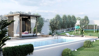 Pool with big garden