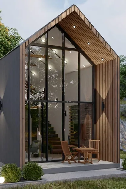 House, with big windows